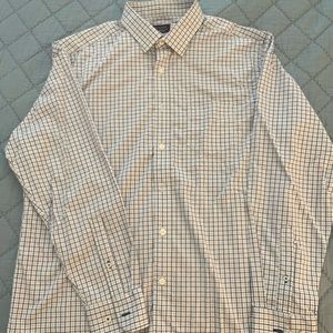 Mens Untuckit L long sleeve checkered button down shirt